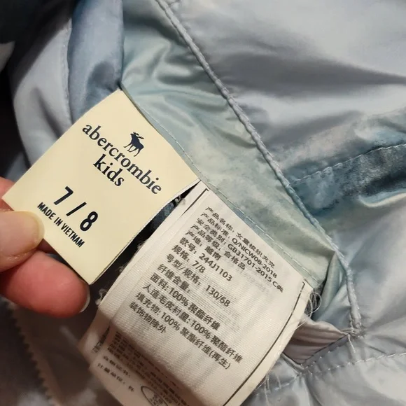 Abercrombie kids reversible puffer jacket size 7/8 - Picture 4 of 7